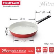 Keramisk non-stick pan non-stick pan biff stekpanna pannkakor stekt ägg mindre rökkokare allmänt keramisk non-stick lätt att rengöra - Ljusgrå