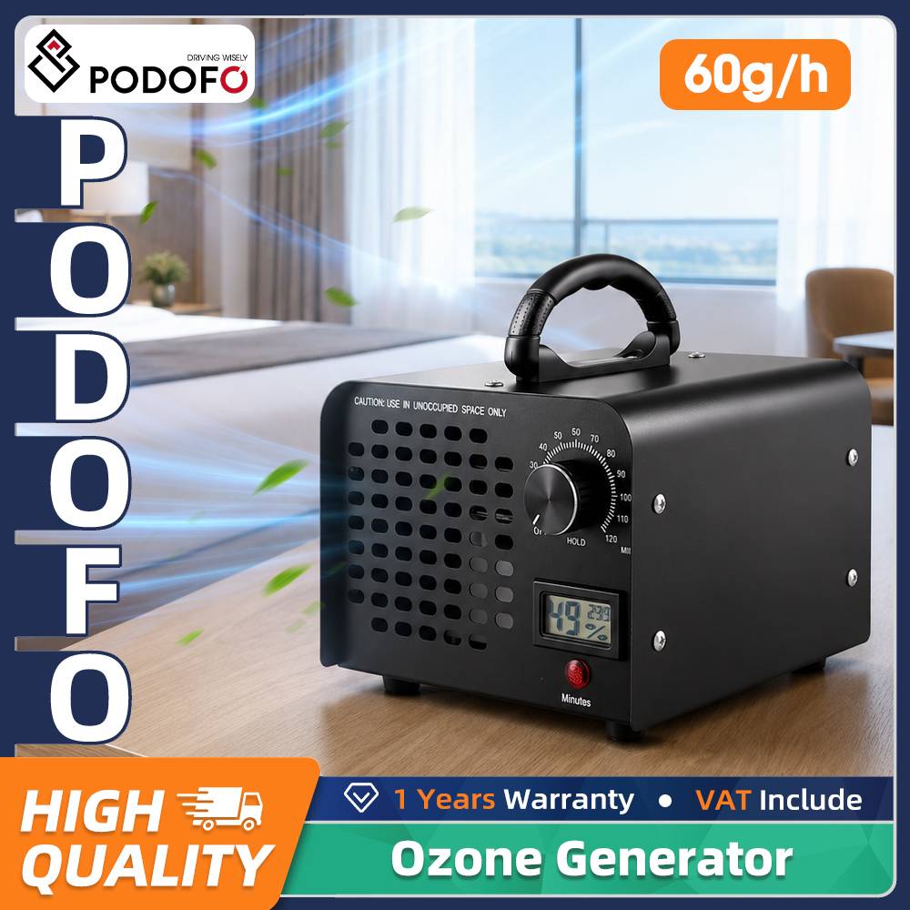 Podofo Ozone Generator 60000mg/h Ozone Air Purifier Remove Odor Formaldehyde with Temp and Humidity Display 300 square metres Ozone Odor Remover For Commercial/Industrial