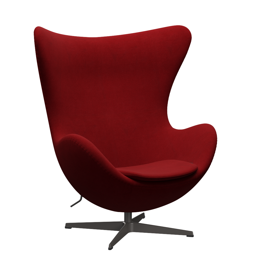 3316 Ægget loungestol, stel i warm graphite af Arne Jacobsen Hallingdal - 657 Red - Jacobsen Plus