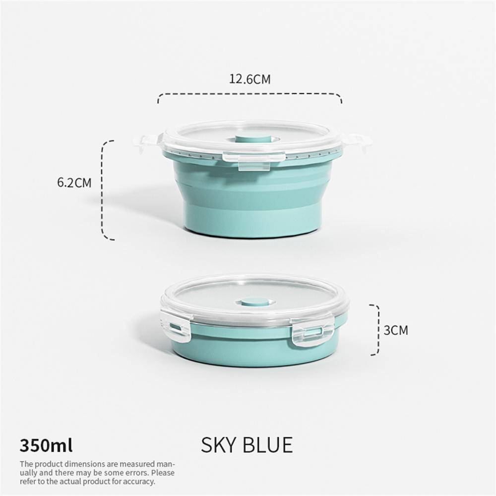 Collapsible Food Storage Container with Lid Portable Silicone Food Container Microwave Freezer Safe Lunch Box