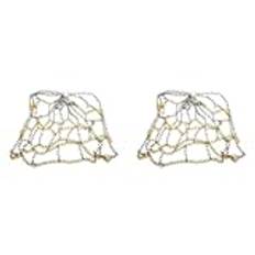 Plawee 2X Sport Iron Chain Basketball Net Outdoor 12 Loops Standard Heavy Duty Basketball Goal Replacement Net, Guld+Silver