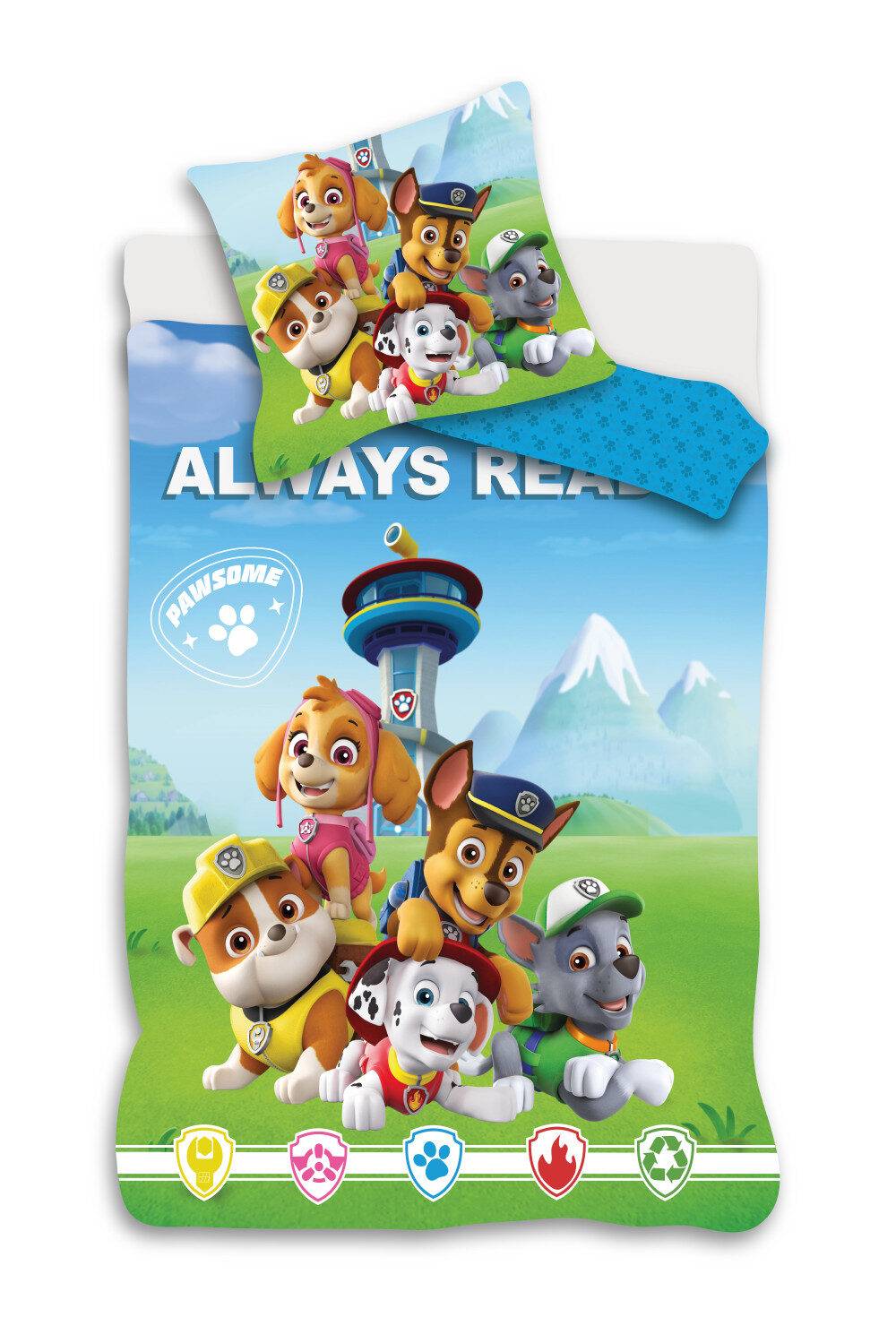 Paw Patrol Always barnbäddset 100x135 cm, 40x60 cm