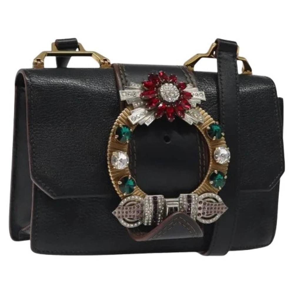 Miu Miu Pre-owned Pre-owned Skuldertaske - Vintage - Dame - Sort - ONE SIZE - Uld