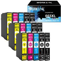WorkInk 603XL Druckerpatronen Kompatible für Epson 603 Patronen Multipack für Expression XP-2105 XP-2150 XP-3100 XP-3105 XP-3150 XP-4100 XP-4155, Workforce WF-2830 WF-2835 WF-2840 WF-2850