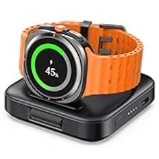 SwanScout bärbar klockladdare för Samsung Watch, 1800mAh bärbar trådlös laddningssatnd för Galaxy Watch Ultra/7/6/5/4/3-serien, SwanScout 303S