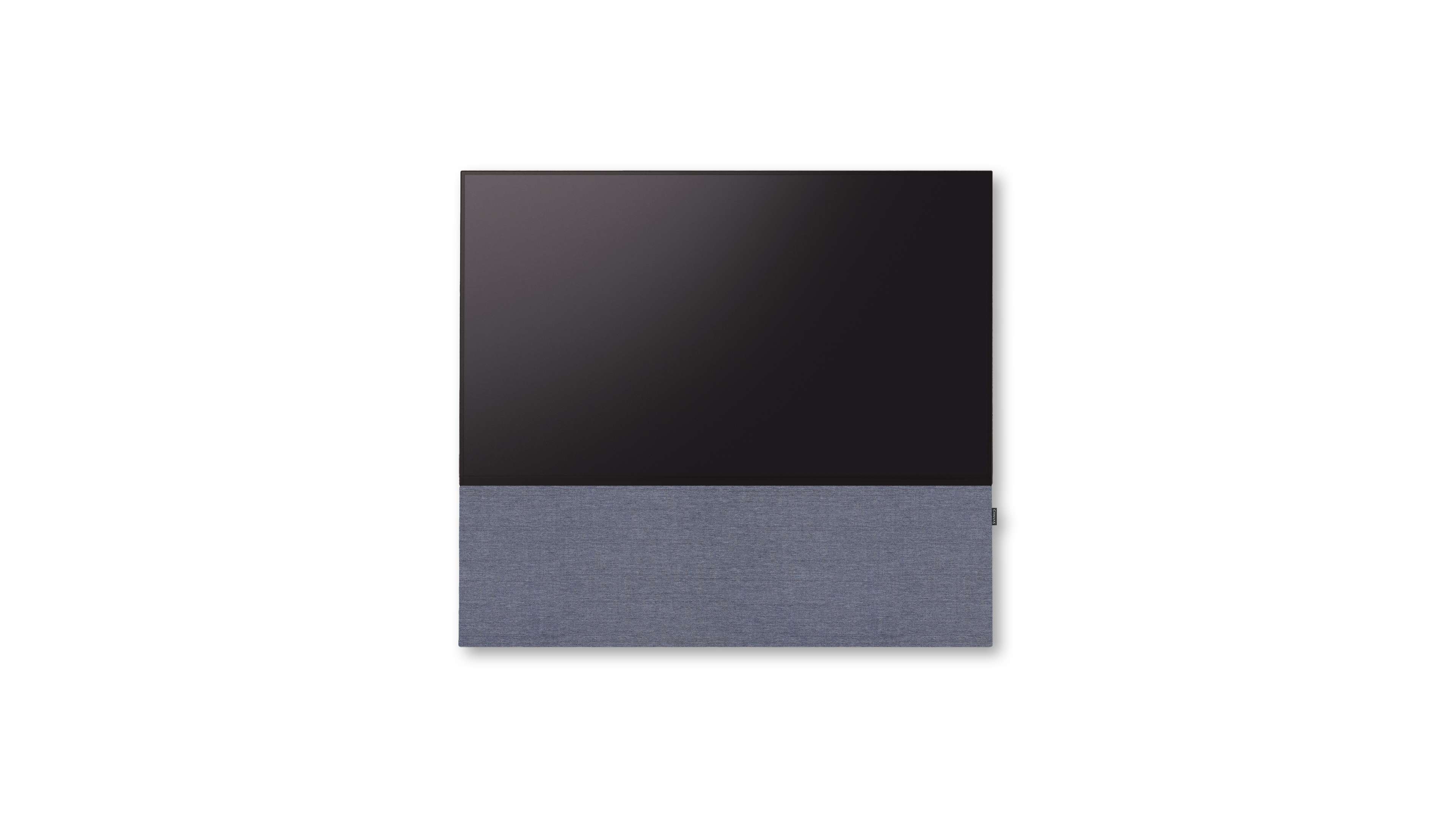 Canvas Soundbar med kvadrat højttaler stof "Ocean grey" - 65"