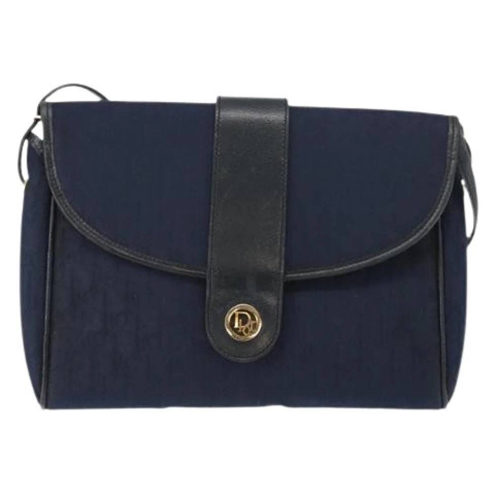 Dior Vintage Pre-owned Vintage Trotter Skuldertaske - Vintage - Dame - Blå - ONE SIZE - Uld
