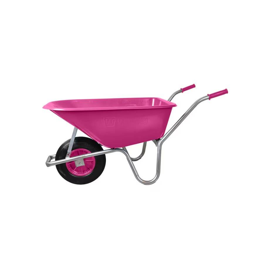 Willab Skottkärra plast 100l rosa luftgummihjul