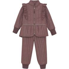 En Fant Thermal Set w. Glitter Str 128 - Rose Taupe Termojakker hos Magasin