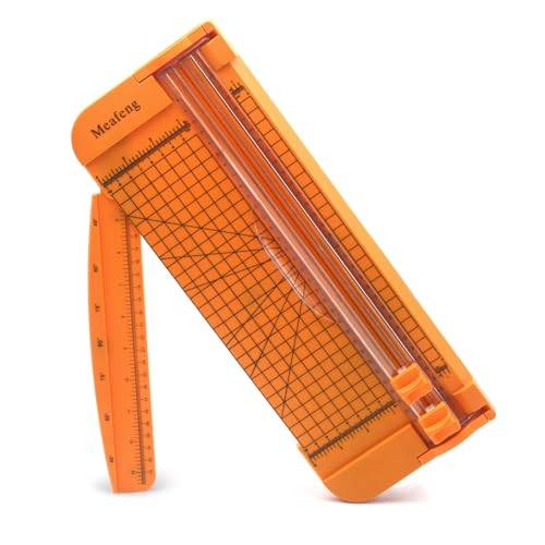 Meafeng A4 pappersskärare 31 cm, A4 Bärbar Giljotin med Glidande linjal och Säkerhetsfingerskydd, används för Hem och Kontor Kraftpapperskuponger och Fotoetiketter
