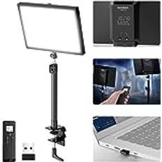 NEEWER GL25B Key Light LED-lampa för streaming, 2,4 G PC/Mac App kontroll 25 W 1 400 lm 2900 K–7000K CRI98+ mjuk och extremt tyst webbkamera videoljus med bordsstativ, RT100 fjärrkontroll och