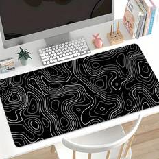 Large Black And White Gaming Mouse Pad Gamer Big Mouse Mat Computer Gaming Locking Edge MousePad Keyboard Desk Mice Pad Deskpad