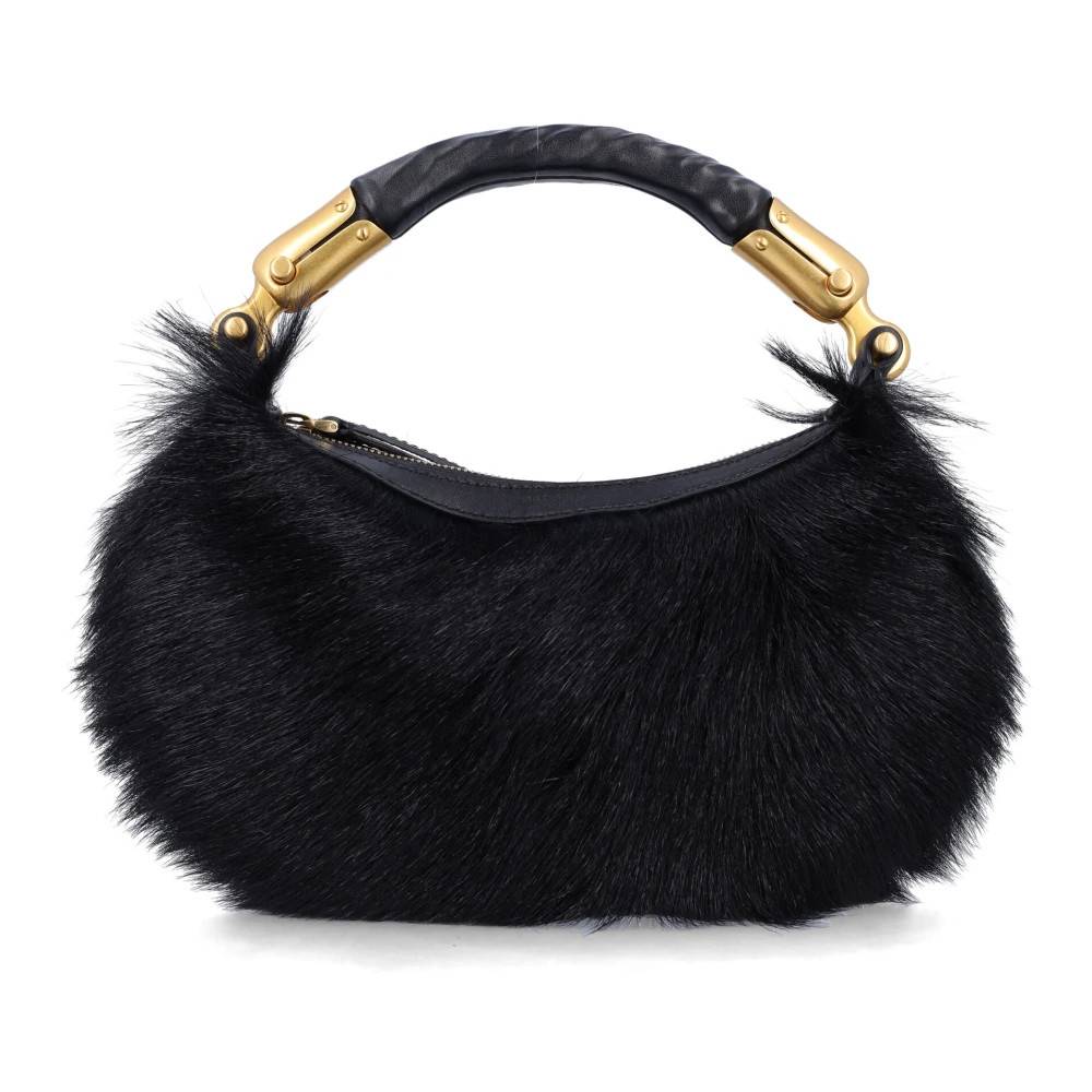 Balmain Sort Ponyhår Håndtaske - Tasker - Dame - Sort - ONE SIZE - Læder