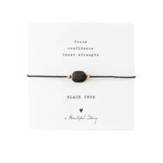 Gemstone Bracelet Card - Black Onyx