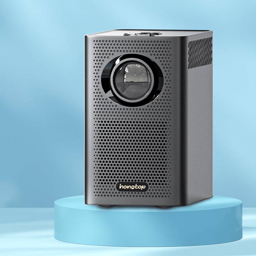 Minismart projektor Android 7.1 med WiFi 2+16GB lagring Portabel filmjömlik med IOS/Android/HDMI/USB, Bra för möten, kon