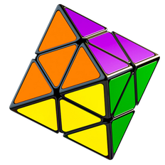 QiYi Skewb Diamond 2x2 FTO Cube Black Tiled - Face-Turning Octahedron Cube