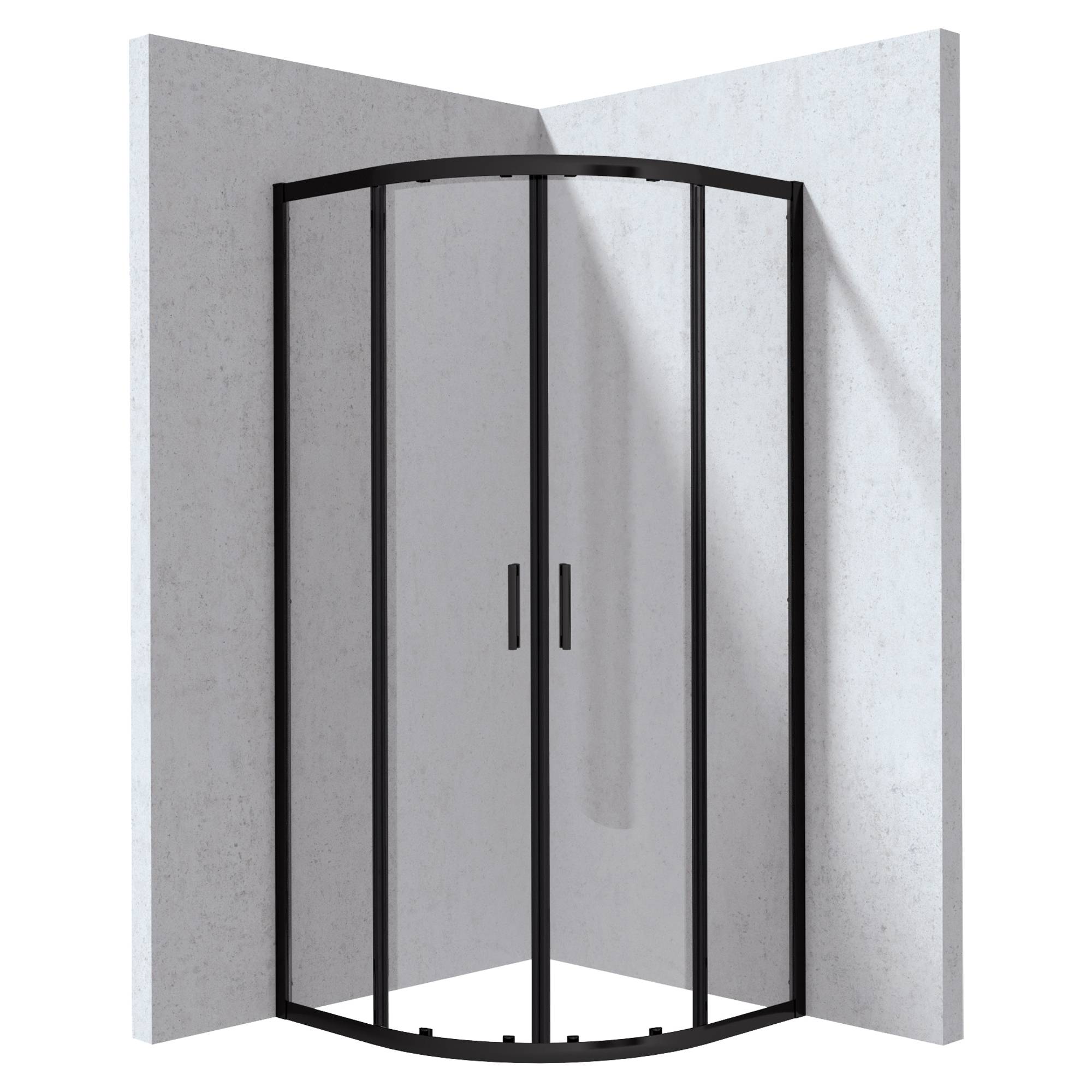 Duschhörn Funkia Evo Rund Svart 80x80 cm