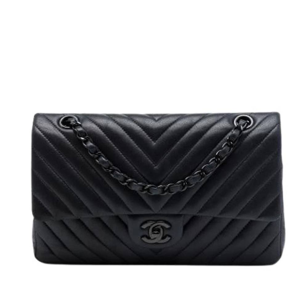 Chanel Vintage Pre-owned quiltet skuldertaske - Vintage - Dame - Sort - ONE SIZE - Uld