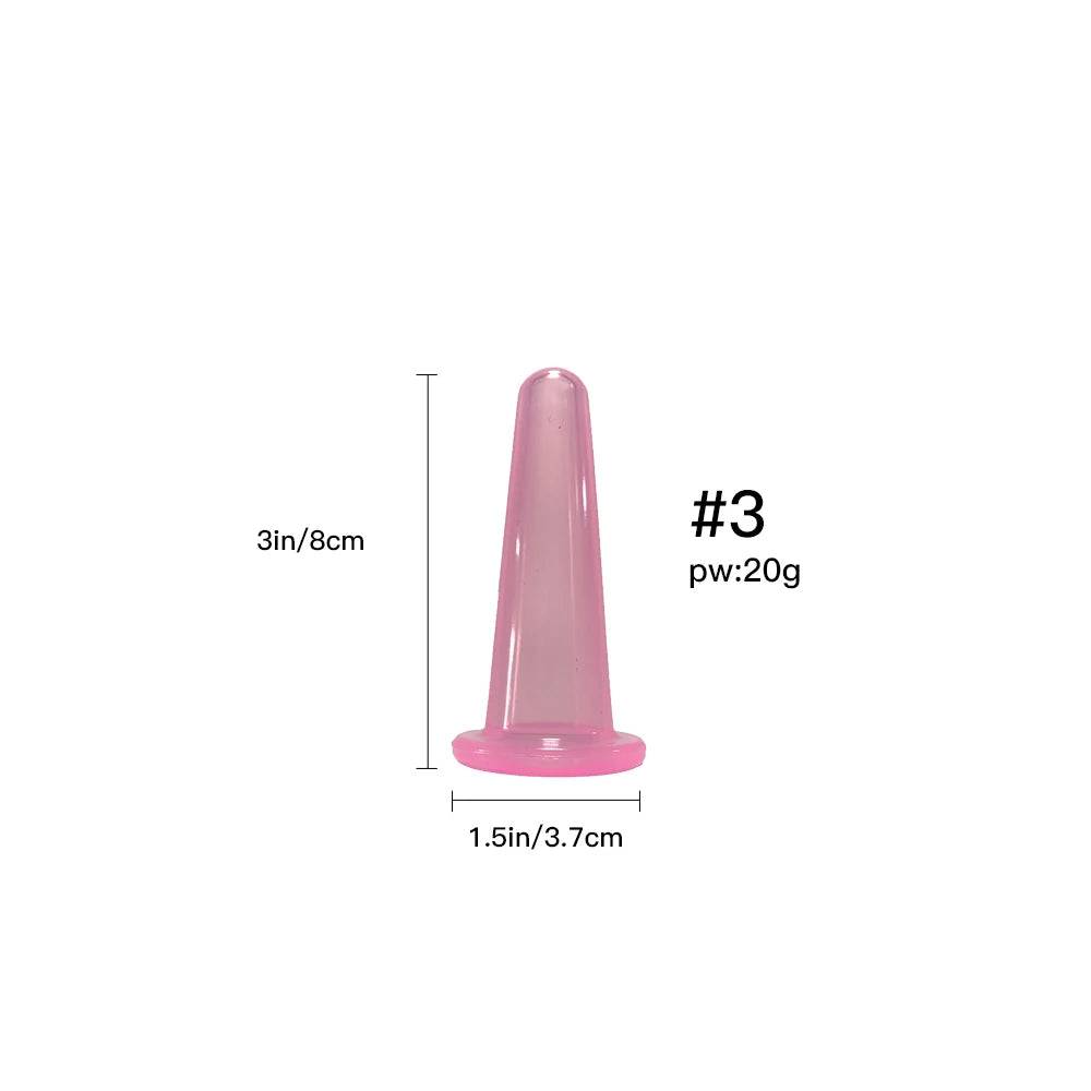 Silicone Vacuum Cupping Massage Jars Anti Cellulite - Pink-3