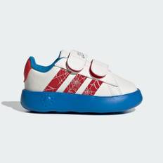 adidas x Marvel Spider-Man Grand Court basketsko til børn - Cloud White / Pure Ruby / Bright Blue - 27