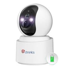 ctronics WLAN und Akku- 2.5K 4MP Überwachungskamera Innen Kabellos, IP Kamera Indoor WLAN 2,4G mit PIR-Personenerkennung Automatisches Tracking PTZ 355°90° Farbnachtsicht 20M 2-Wege-Audio PC/Cloud