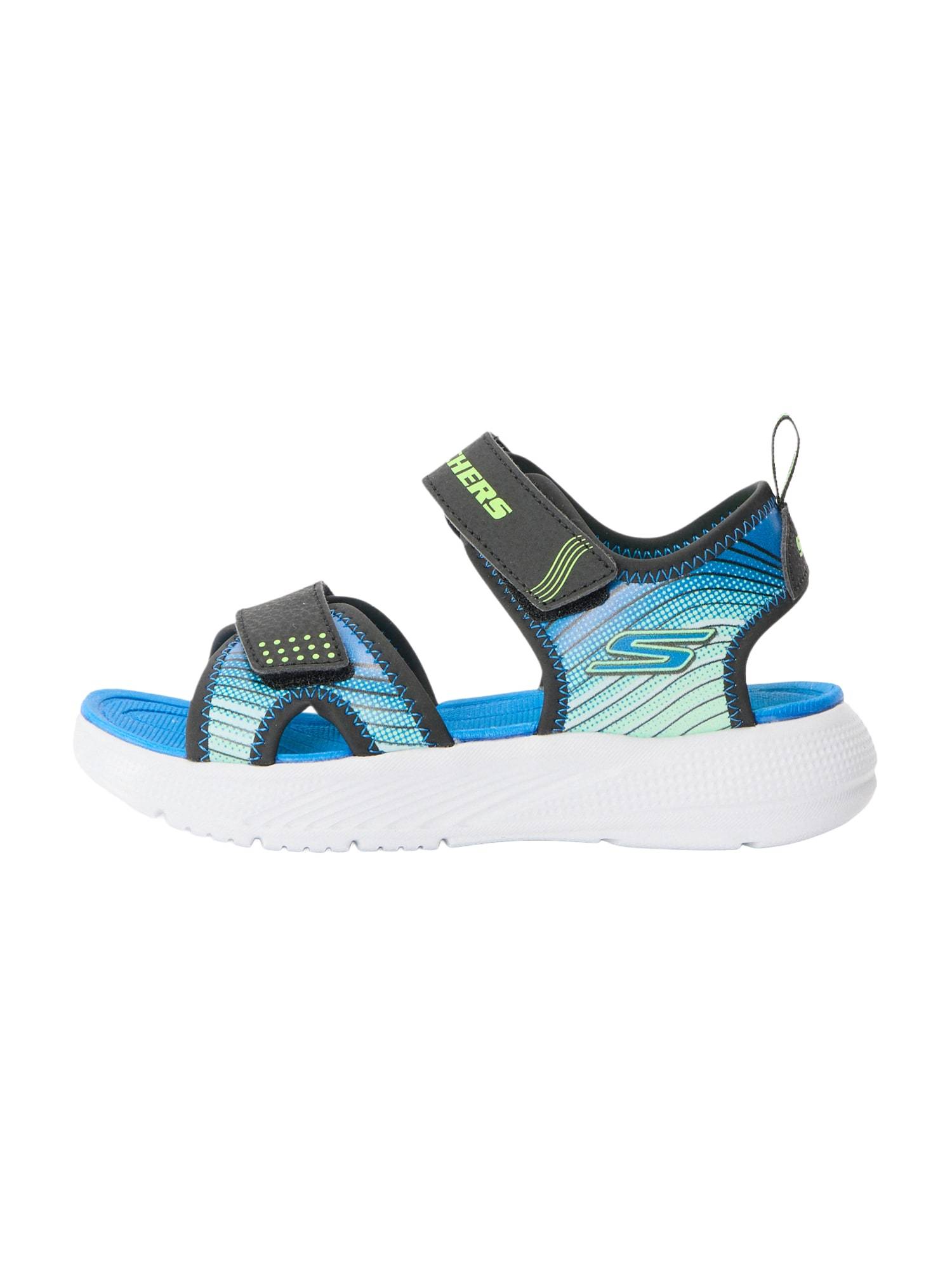 Skechers Kids Öppna skor 'MICROSPEC-SPLASH' blå / limette / äpple / vit