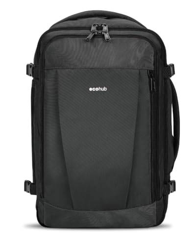 ECOHUB Handbagage Ryggsäck 40x20x25 Ryanair Under Säte Kabinväska Väska Dam Flygplan miljövänlig Väska för BagageVäska Resväska Flyg Ryggsäck Carry On 20L, Grå