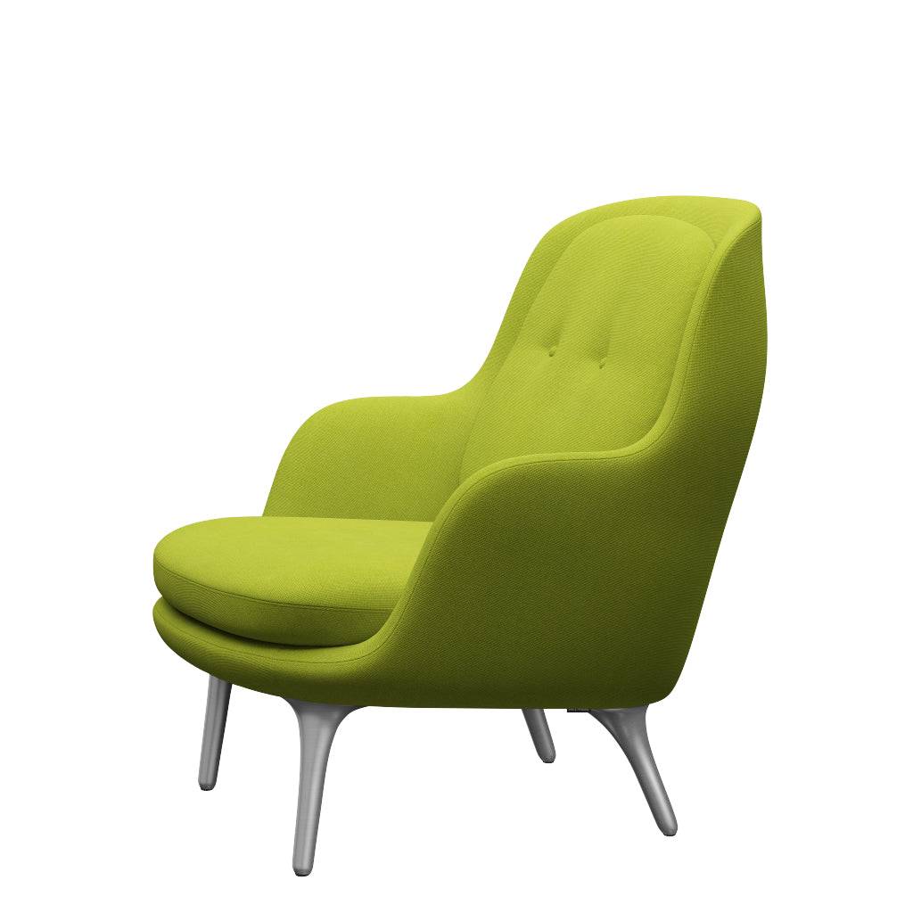 Fri Lænestol m. stel i aluminium fra Fritz Hansen Hallingdal - 907 Lime - Jacobsen Plus