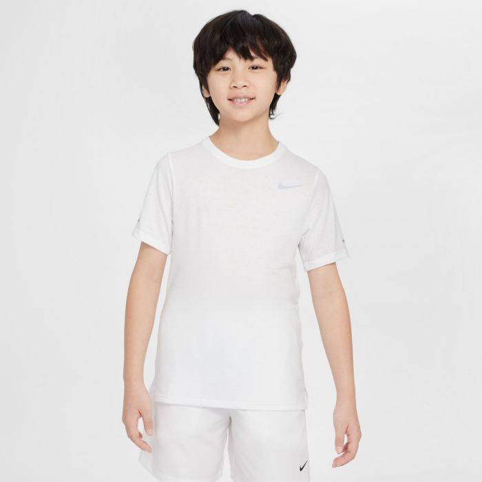 Nike Dri-Fit Miler T-shirt Vit 128-137 Junior - Lätt och andas för aktiva löpningar