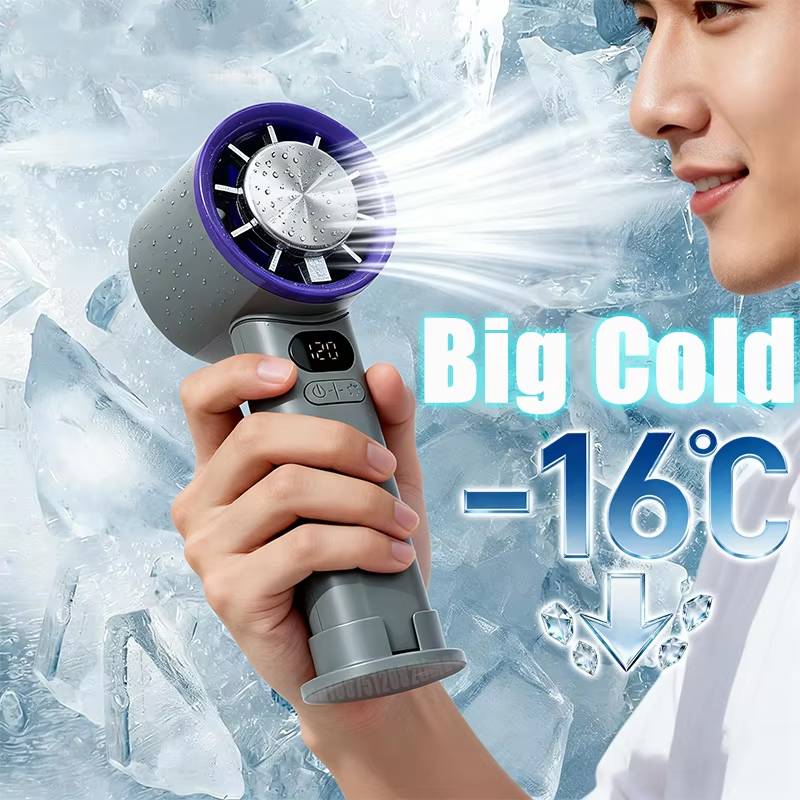 Mini Handheld Fan 120 Speed Portable Bladeless Desktop Fans Rechargeable Instant Cooling With Ice Mode For Men Women New