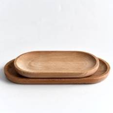 23cm/18cm bok tallrik servis bok oval bricka mini massiv trä tallrik barndessert & bröd små tallrikar specialtallrikar