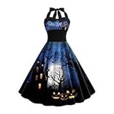 Halloweenkostym KüRbis ny halloween kostym midja slips klänningar halloween skalle halloween kostym tillbehör damer halloween klänning i överdimensionerad kostym, (svart, S)