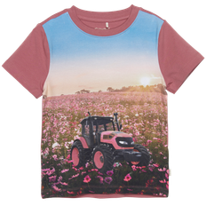 Minymo Traktor Pige T-shirt i økologisk bomuld - Deco Rose - 104