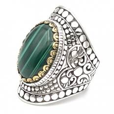 Jalan Jalan, Accessoarer, unisex, 58 MM, 925 Sterling Silver Malakit Ring