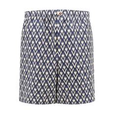 Valentino, Shorts, Herre, Blå, M, Linned, Blå Linned Shorts Knap Lynlås Lommer