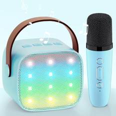 Kinder Karaoke Maschine, [Premiumversion] Karaoke Mikrofon Kinder, Geschenke für Mädchen Jungs,Mini Bluetooth Lautsprecher Geschenk Mädchen Stimmverzerrer Spielzeug für 3 4 5 6 7 8 9 10+(Baby blau)