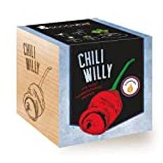 Feel Green Ecocube Chili Willy, The Most Pornographic Pepper, Nachhaltige Geschenkidee (100% Eco Friendly), Grow Your Own/Anzuchtset, Pflanzen Im Holzwürfel, Made in Austria