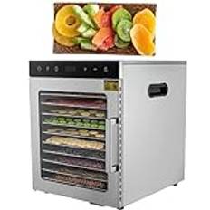 Mat-Dehydrator-Maskin Mat-Tork FöR Frukt-Svamp-KöTt-Ryckig-öRt Rostfritt StåL Med 29L Stor Kapacitet,10Tray-110V