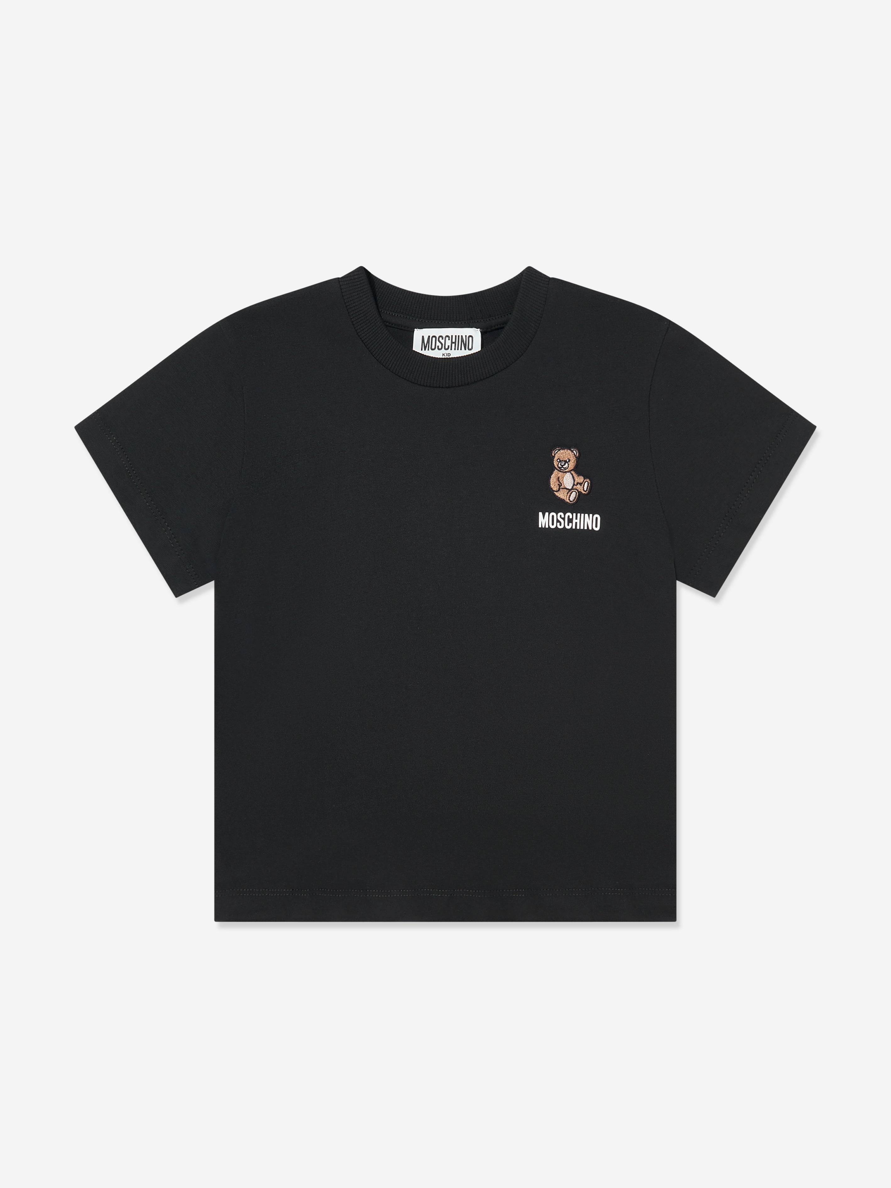 Moschino Kids Teddy Bear Logo T-Shirt in Black - Black / 8 Yrs