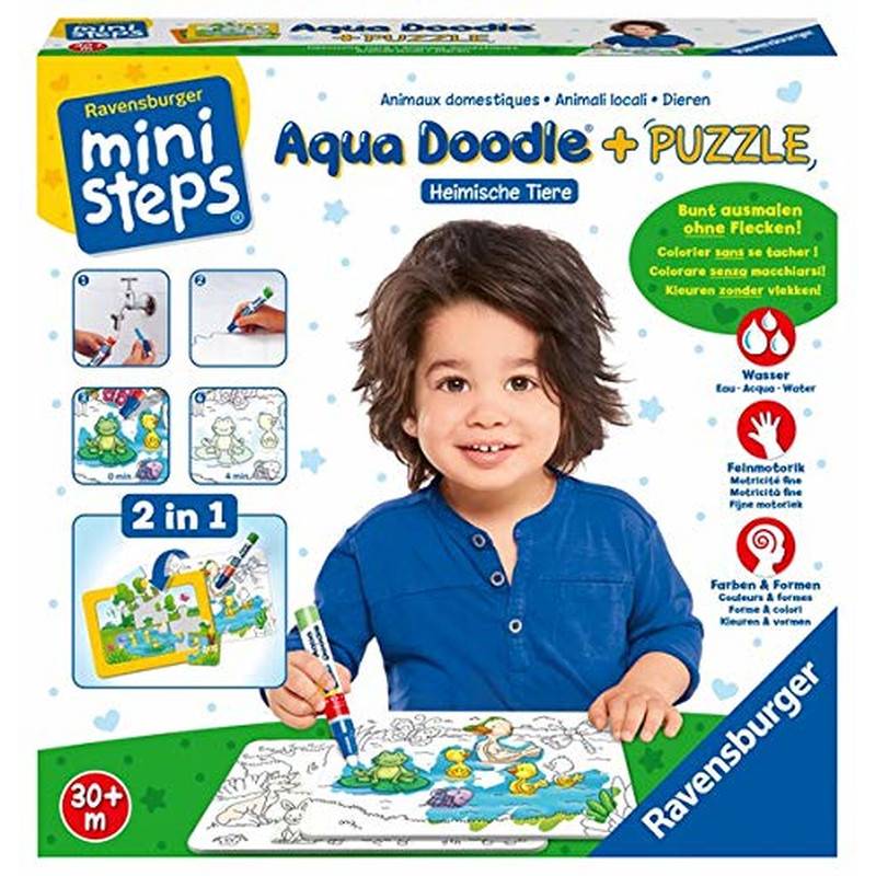 Ravensburger ministeps 04557 - Aqua Doodle® Puzzle: Heimische Tiere