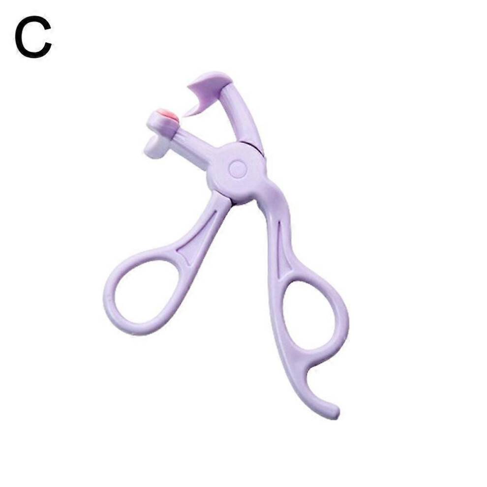 (wide angle purple) 7103 Purple (D)$ Plastic wide-angle eyelash curler without clamping flesh frameless eyelash curler convenient sunflower