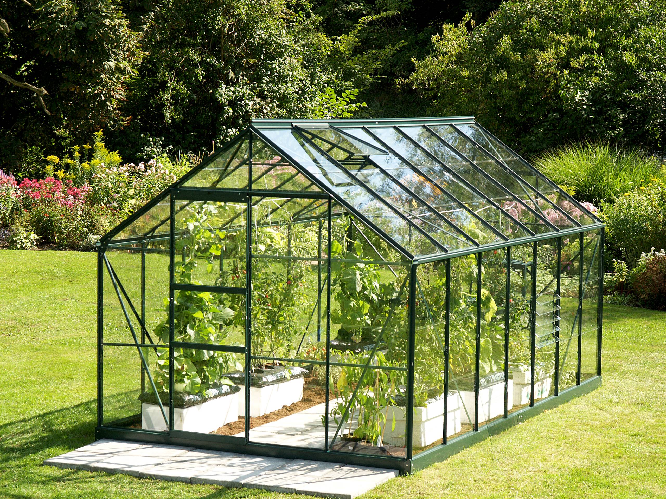 Merkur - Växthus Vitavia 8,3 - 11,5 m² 11,5 m² Svart 3 mm Glas