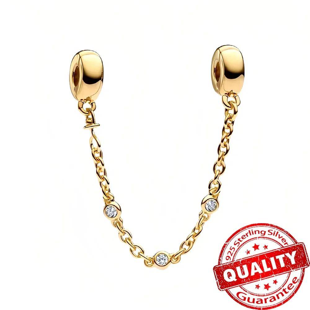 Original Koppar Guld Hjärta Berlocker Pärlor Glittrande Lönnlöv Säkerhets Hänge För Kvinnor Armband Diy Fint Smycke Gåva