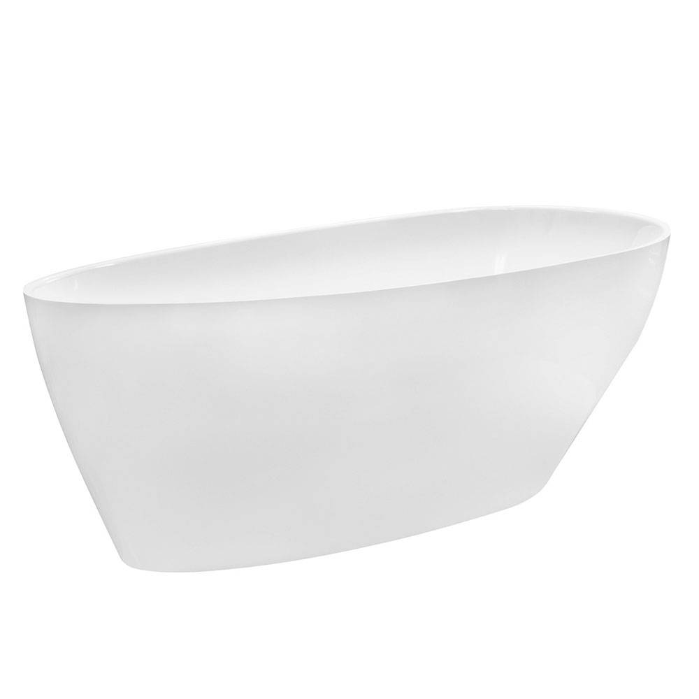 Handgjorda Mineral DuraBe Mineralgjutning Badkar Verona Vit Matt 140x63 cm med Vit Pop-up Bottenventil