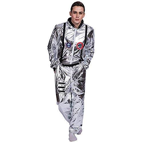 EraSpooky astronautdräkt för män rymdmannen kostym maskeraddräkt cosplay halloween fest rolig outfit för vuxna män, SILVER, S
