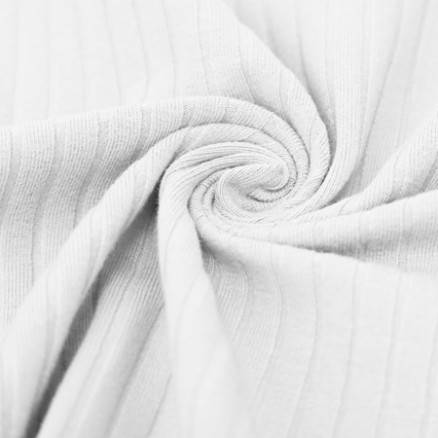 Jersey Rib Cotton Stof 140cm 50 Hvid - 50cm.