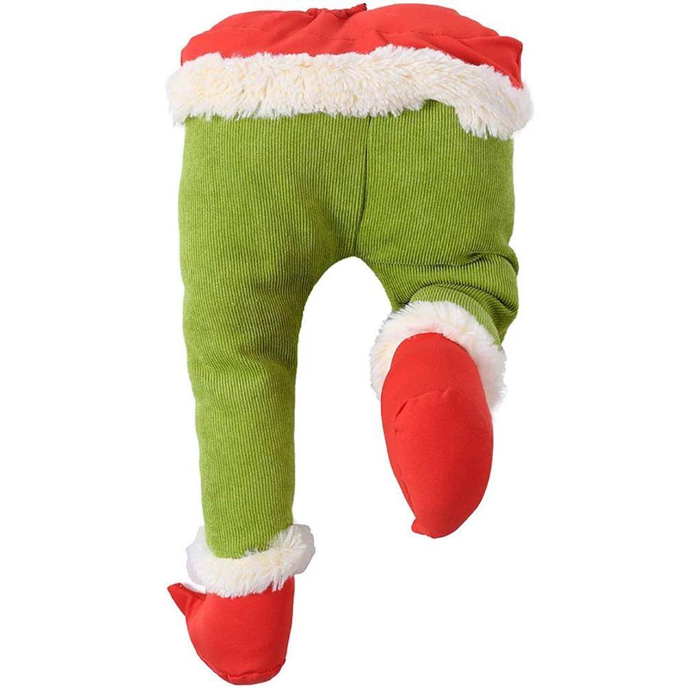 Jul Grön Tomteben Ornament Uppstoppat Ben Julhelg Hemfest Ornament Dekorationer