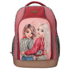 TOPModel - Skolerygsæk LEOHEART - Pink, Berry Red, Brown - Fri fragt og klar til levering - Pink/Brun/Rød