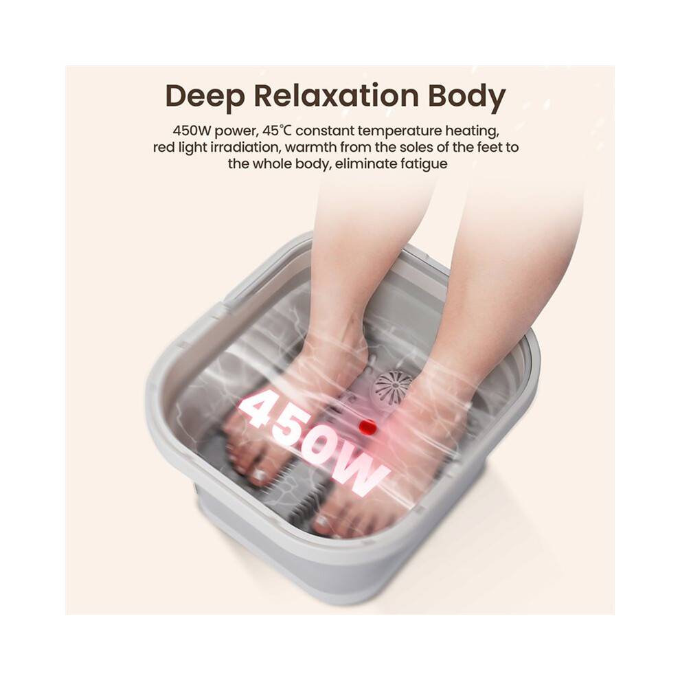Portable Thermostatic Foot Massage Tub Foldable Tropical Automatic Foot Bath Tub EU Plug
