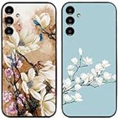 Fodral till Samsung Galaxy S24 FE / S24FE I Magnolia blomma tryckt I TPU gel silikon I 2 st baksida telefonfodral skydd